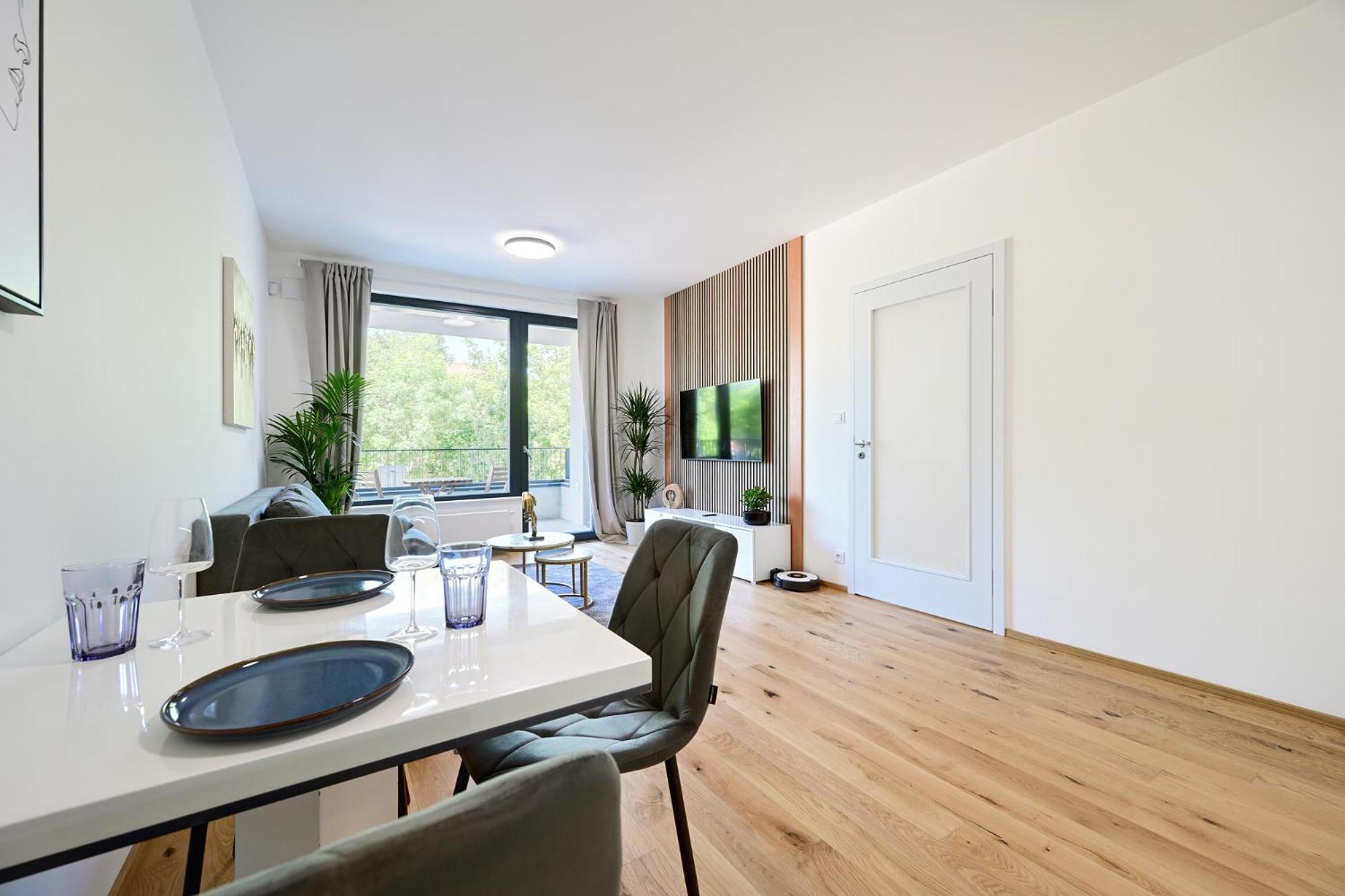 דירה Luxury 1bdr Only 8 Min To Dancing House *